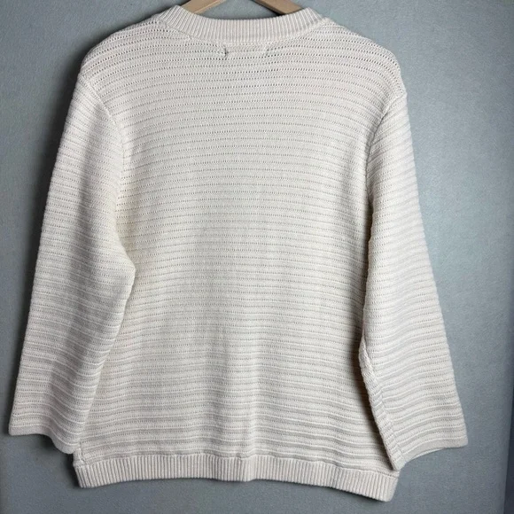 Sanctuary Women’s Pointelle Knitted Jacket Button Up Sweater in Oat size XXL - Picture 2 of 10